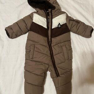Volcom Kids' Brown and White One Piece Snowsuit